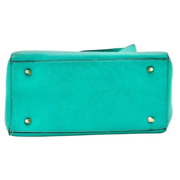 Charming Charlie Shoulder Bag Seafoam with Gold Chain Accents Striped Interior - Picture 9 of 16